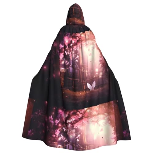 WHJSSF Glowing Tree Prints Halloween Erwachsene Kapuzenumhang Umhang für Rollenspiele, Bühnenkostüme, Partys, pflegeleicht von WHJSSF