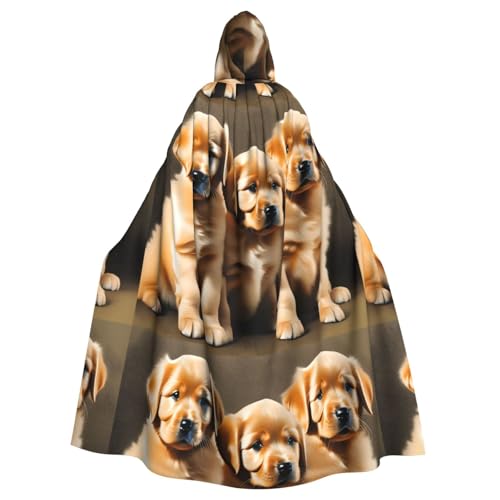WHJSSF Golden Retriever Welpen-Aufdruck, Halloween-Umhang für Erwachsene, Kapuzenumhang für Rollenspiele, Bühnenkostüme, Partys, pflegeleicht WHJSSF Golden Retriever Welpen-Aufdruck, Halloween-Umhang für Erwachsene, Kapuzenumhang für Rollenspiele, Bühnenkostüme, Partys, pflegeleicht von WHJSSF