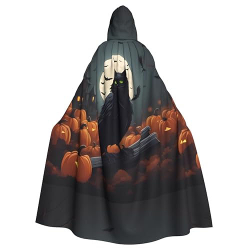 WHJSSF Halloween-Kürbis-Lichter-Druck, Halloween-Umhang mit Kapuze, für Erwachsene, super großer Kapuzenumhang ohne Reißverschluss WHJSSF Halloween-Kürbis-Lichter-Druck, Halloween-Umhang mit Kapuze, für Erwachsene, super großer Kapuzenumhang ohne Reißverschluss von WHJSSF
