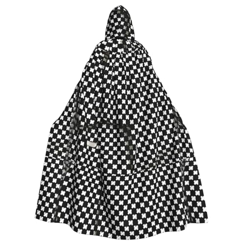 WHJSSF Halloween-Umhang mit Hahnentrittmuster und Kapuze, für Rollenspiele, Bühnenkostüme, Partys, pflegeleicht WHJSSF Halloween-Umhang mit Hahnentrittmuster und Kapuze, für Rollenspiele, Bühnenkostüme, Partys, pflegeleicht von WHJSSF