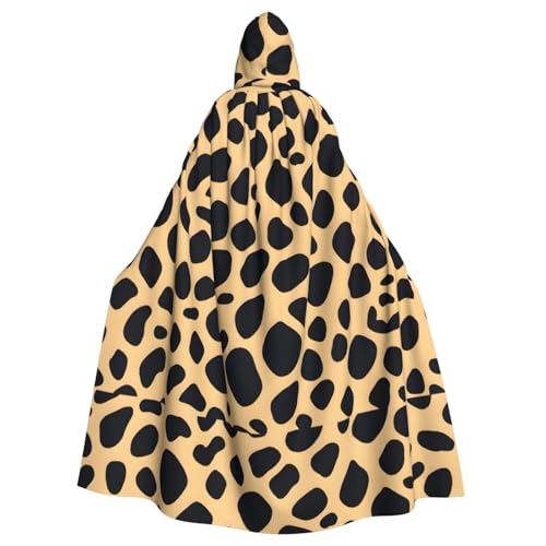 WHJSSF Halloween-Umhang mit Kapuze für Erwachsene, Leopardenmuster, für Rollenspiele, Bühnenkostüme, Partys, pflegeleicht von WHJSSF