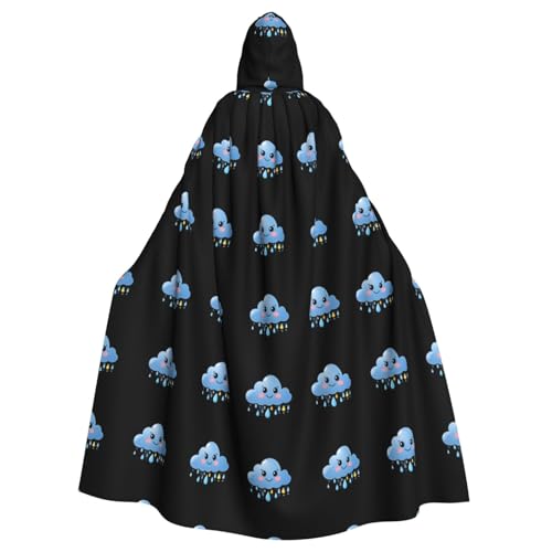WHJSSF Halloween-Umhang mit Regenwolken, Kapuzenumhang für Erwachsene, super großer Kapuzenumhang ohne Reißverschluss von WHJSSF