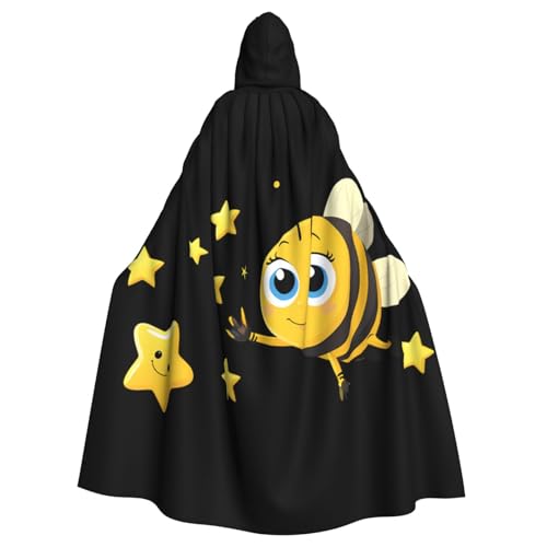 WHJSSF Kapuzenumhang für Erwachsene, Motiv: kleine Biene, Sterne, bedruckt, super groß, ohne Reißverschluss WHJSSF Kapuzenumhang für Erwachsene, Motiv: kleine Biene, Sterne, bedruckt, super groß, ohne Reißverschluss von WHJSSF