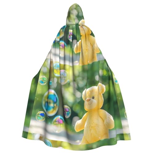 WHJSSF Kapuzenumhang mit Blasen-Motiv und Bären-Druck, für Erwachsene, super groß, ohne Reißverschluss von WHJSSF