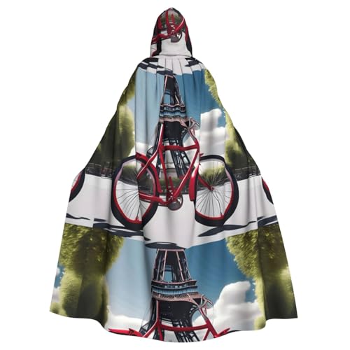WHJSSF Kapuzenumhang mit Eiffelturm-Motiv, für Halloween, Erwachsene, super groß, ohne Reißverschluss von WHJSSF