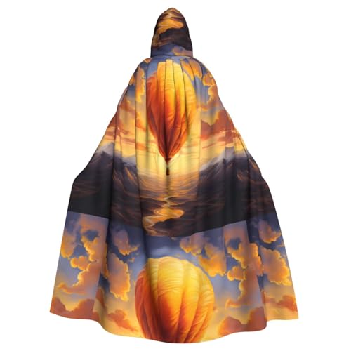 WHJSSF Kapuzenumhang mit Heißluftballon auf der Sonne, bedruckt für Halloween, Erwachsene, für Rollenspiele, Bühnenkostüme, Partys, pflegeleicht WHJSSF Kapuzenumhang mit Heißluftballon auf der Sonne, bedruckt für Halloween, Erwachsene, für Rollenspiele, Bühnenkostüme, Partys, pflegeleicht von WHJSSF