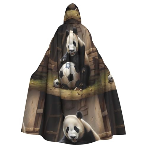 WHJSSF Kapuzenumhang mit Panda-Motiv und Ball-Aufdruck, für Erwachsene, für Rollenspiele, Bühnenkostüme, Partys, pflegeleicht von WHJSSF