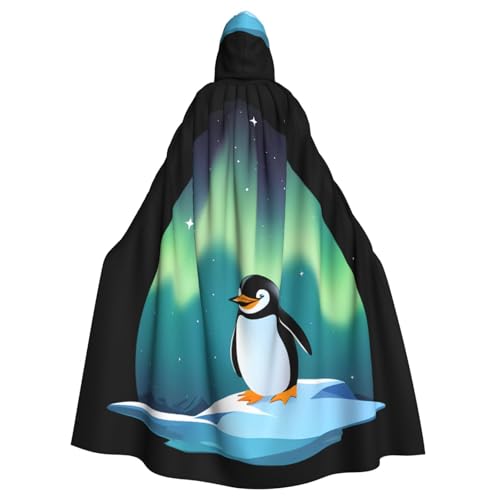 WHJSSF Kapuzenumhang mit Pinguin unter dem Aurora-Druck, für Erwachsene, super großer Kapuzenumhang ohne Reißverschluss WHJSSF Kapuzenumhang mit Pinguin unter dem Aurora-Druck, für Erwachsene, super großer Kapuzenumhang ohne Reißverschluss von WHJSSF