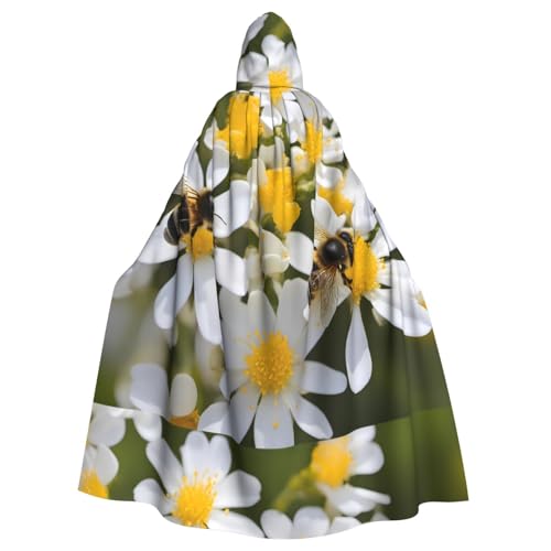 WHJSSF Kapuzenumhang mit Sonnenblume und kleinen Bienen, für Erwachsene, super groß, ohne Reißverschluss von WHJSSF