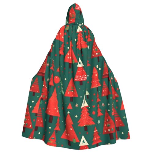 WHJSSF Kapuzenumhang mit Weihnachtsbaum-Muster, für Halloween, Erwachsene, super großer Kapuzenumhang ohne Reißverschluss von WHJSSF