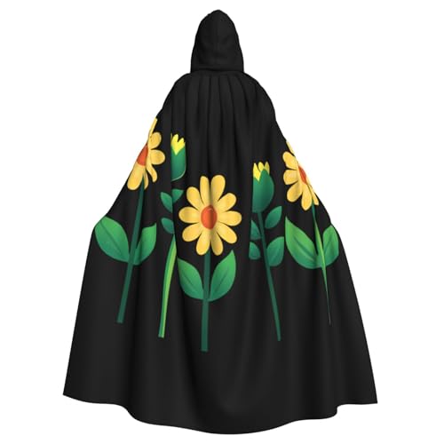 WHJSSF Kapuzenumhang mit fünf kleinen Blumen, für Erwachsene, mit Kapuze, ohne Reißverschluss von WHJSSF