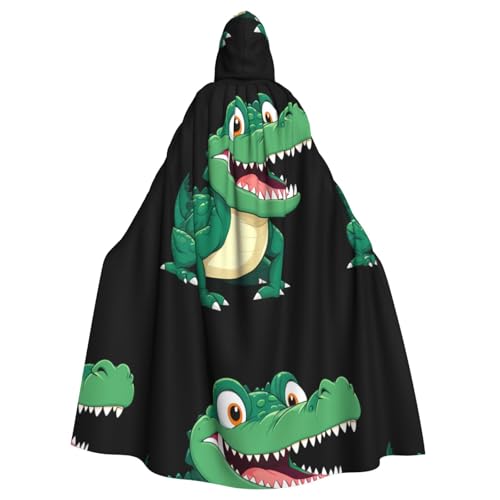 WHJSSF Kapuzenumhang mit kleinem Krokodil mit offenem Mund, Aufdruck für Halloween, Erwachsene, super großer Kapuzenumhang ohne Reißverschluss WHJSSF Kapuzenumhang mit kleinem Krokodil mit offenem Mund, Aufdruck für Halloween, Erwachsene, super großer Kapuzenumhang ohne Reißverschluss von WHJSSF
