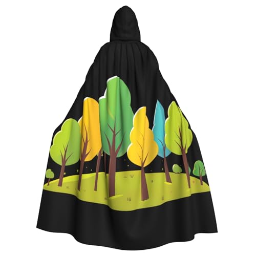 WHJSSF Kapuzenumhang mit kleinen Bäumen auf dem Hügel, bedruckt für Halloween, Erwachsene, super großer Kapuzenumhang ohne Reißverschluss WHJSSF Kapuzenumhang mit kleinen Bäumen auf dem Hügel, bedruckt für Halloween, Erwachsene, super großer Kapuzenumhang ohne Reißverschluss von WHJSSF