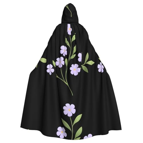 WHJSSF Kapuzenumhang mit kleinen violetten Blumen, für Erwachsene, mit Kapuze, ohne Reißverschluss von WHJSSF