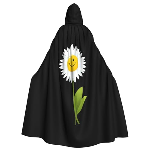 WHJSSF Kapuzenumhang mit lächelndem kleinen Gänseblümchen-Druck, für Erwachsene, super großer Kapuzenumhang ohne Reißverschluss WHJSSF Kapuzenumhang mit lächelndem kleinen Gänseblümchen-Druck, für Erwachsene, super großer Kapuzenumhang ohne Reißverschluss von WHJSSF