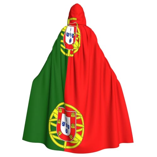 WHJSSF Kapuzenumhang mit portugiesischer Flagge, Halloween, Erwachsenen-Kapuzenumhang – super großer Kapuzenumhang ohne Reißverschluss von WHJSSF