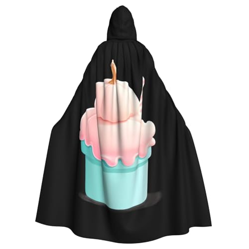 WHJSSF Kapuzenumhang mit rosa Kürbis-Eiscreme-Druck, Halloween, Erwachsenen-Kapuzenumhang – super großer Kapuzenumhang ohne Reißverschluss von WHJSSF