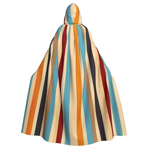 WHJSSF Kapuzenumhang mit vertikalen Streifen für Halloween, Erwachsene, super großer Kapuzenumhang ohne Reißverschluss von WHJSSF