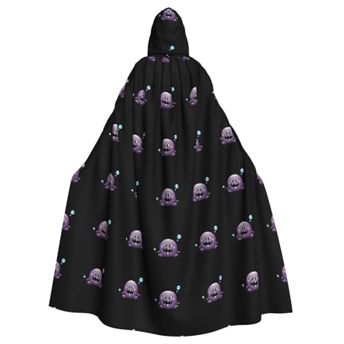 WHJSSF Kapuzenumhang mit violettem Ball, Blasen-Druck, Halloween, Erwachsenen-Kapuzenumhang, super großer Kapuzenumhang ohne Reißverschluss von WHJSSF
