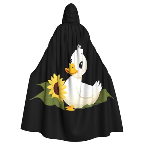 WHJSSF Kleine weiße Ente mit Sonnenblumen-Aufdruck, Halloween-Umhang für Erwachsene, Kapuzenumhang für Rollenspiele, Bühnenkostüme, Partys, pflegeleicht WHJSSF Kleine weiße Ente mit Sonnenblumen-Aufdruck, Halloween-Umhang für Erwachsene, Kapuzenumhang für Rollenspiele, Bühnenkostüme, Partys, pflegeleicht von WHJSSF