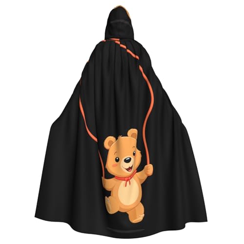 WHJSSF Kleiner Bär, Springseil-Druck, Halloween, Erwachsenen-Kapuzenumhang für Rollenspiele, Bühnenkostüme, Partys, pflegeleicht WHJSSF Kleiner Bär, Springseil-Druck, Halloween, Erwachsenen-Kapuzenumhang für Rollenspiele, Bühnenkostüme, Partys, pflegeleicht von WHJSSF