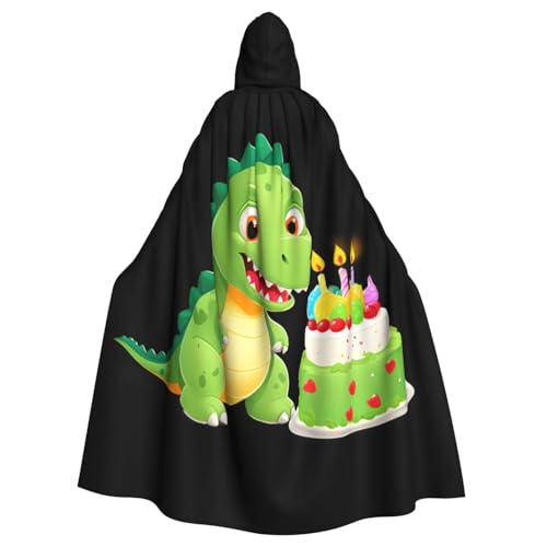WHJSSF Kleiner Dinosaurier-Kerzen-Druck, Halloween-Umhang mit Kapuze, Umhang für Rollenspiele, Bühnenkostüme, Partys, pflegeleicht WHJSSF Kleiner Dinosaurier-Kerzen-Druck, Halloween-Umhang mit Kapuze, Umhang für Rollenspiele, Bühnenkostüme, Partys, pflegeleicht von WHJSSF