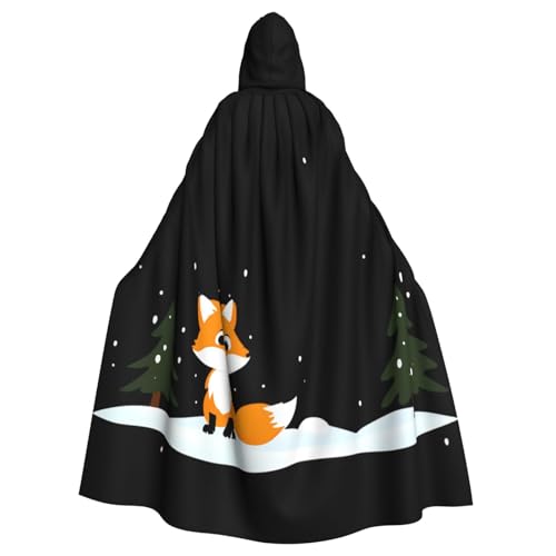 WHJSSF Kleiner Fuchs unter dem Schnee, Halloween-Umhang mit Kapuze für Erwachsene, super großer Kapuzenumhang ohne Reißverschluss WHJSSF Kleiner Fuchs unter dem Schnee, Halloween-Umhang mit Kapuze für Erwachsene, super großer Kapuzenumhang ohne Reißverschluss von WHJSSF
