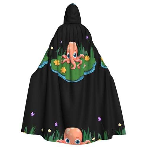 WHJSSF Kleiner Oktopus auf Frühlingsausflug, bedruckt, Halloween, Erwachsenen-Kapuzenumhang – super großer Kapuzenumhang ohne Reißverschluss WHJSSF Kleiner Oktopus auf Frühlingsausflug, bedruckt, Halloween, Erwachsenen-Kapuzenumhang – super großer Kapuzenumhang ohne Reißverschluss von WHJSSF