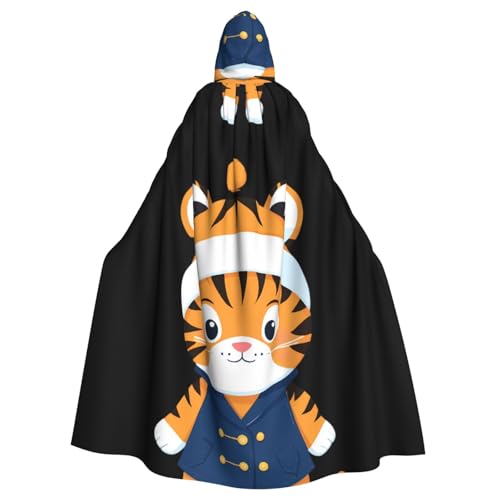 WHJSSF Kleiner Tiger trägt eine Nachtmütze, bedruckt, Halloween, Erwachsenen-Kapuzenumhang – super großer Kapuzenumhang ohne Reißverschluss WHJSSF Kleiner Tiger trägt eine Nachtmütze, bedruckt, Halloween, Erwachsenen-Kapuzenumhang – super großer Kapuzenumhang ohne Reißverschluss von WHJSSF