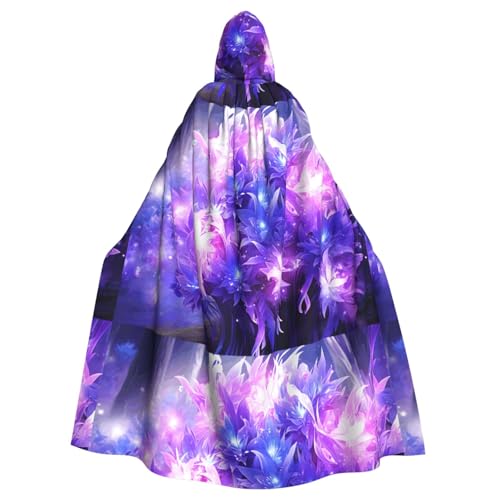 WHJSSF Leuchtender Blumenflor-Druck, Halloween-Umhang für Erwachsene, mit Kapuze, Umhang für Rollenspiele, Bühnenkostüme, Partys, pflegeleicht WHJSSF Leuchtender Blumenflor-Druck, Halloween-Umhang für Erwachsene, mit Kapuze, Umhang für Rollenspiele, Bühnenkostüme, Partys, pflegeleicht von WHJSSF