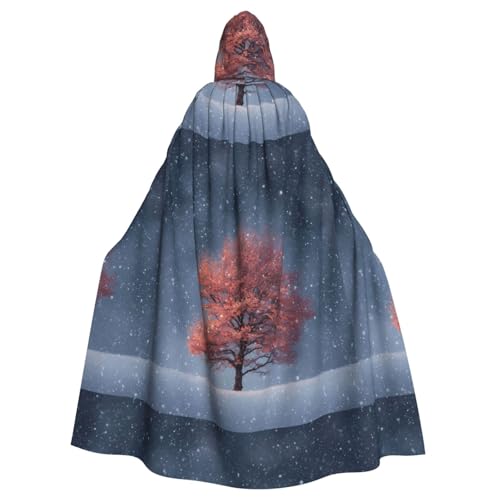 WHJSSF Little Tree Under The Snowflakes Prints, Halloween-Umhang mit Kapuze, für Erwachsene, super großer Kapuzenumhang ohne Reißverschluss WHJSSF Little Tree Under The Snowflakes Prints, Halloween-Umhang mit Kapuze, für Erwachsene, super großer Kapuzenumhang ohne Reißverschluss von WHJSSF