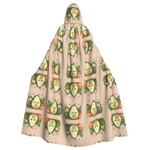 WHJSSF Niedlicher Yoga-Avocado-Druck, Halloween-Umhang mit Kapuze für Erwachsene, super großer Kapuzenumhang ohne Reißverschluss von WHJSSF