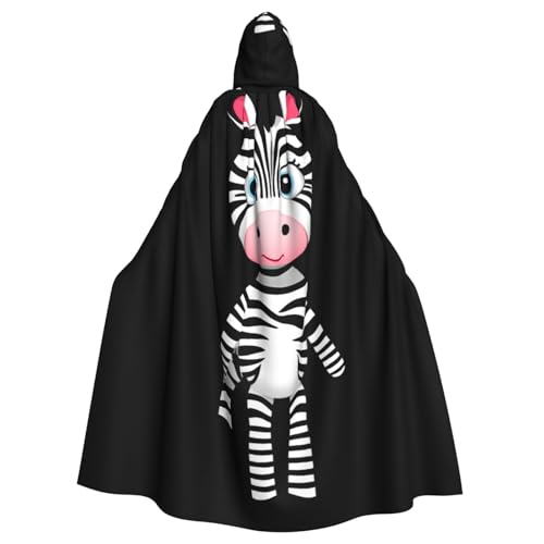 WHJSSF Niedlicher Zebra-Puppen-Druck, Halloween-Umhang für Erwachsene, Kapuzenumhang für Rollenspiele, Bühnenkostüme, Partys, pflegeleicht WHJSSF Niedlicher Zebra-Puppen-Druck, Halloween-Umhang für Erwachsene, Kapuzenumhang für Rollenspiele, Bühnenkostüme, Partys, pflegeleicht von WHJSSF