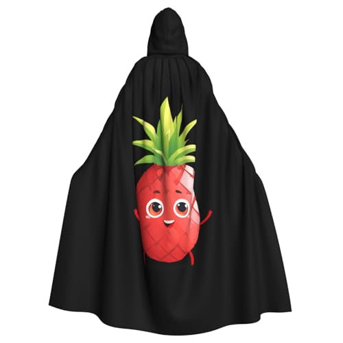 WHJSSF Niedlicher kleiner roter Ananas-Druck, Halloween-Umhang mit Kapuze, für Rollenspiele, Bühnenkostüme, Partys, pflegeleicht WHJSSF Niedlicher kleiner roter Ananas-Druck, Halloween-Umhang mit Kapuze, für Rollenspiele, Bühnenkostüme, Partys, pflegeleicht von WHJSSF