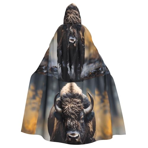 WHJSSF North American Bison Prints Halloween Kapuzenumhang für Erwachsene, super großer Kapuzenumhang ohne Reißverschluss WHJSSF North American Bison Prints Halloween Kapuzenumhang für Erwachsene, super großer Kapuzenumhang ohne Reißverschluss von WHJSSF