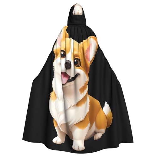 WHJSSF Smiling Little Corgi Prints Halloween Erwachsene Kapuzenumhang Umhang für Rollenspiele, Bühnenkostüme, Partys, pflegeleicht WHJSSF Smiling Little Corgi Prints Halloween Erwachsene Kapuzenumhang Umhang für Rollenspiele, Bühnenkostüme, Partys, pflegeleicht von WHJSSF