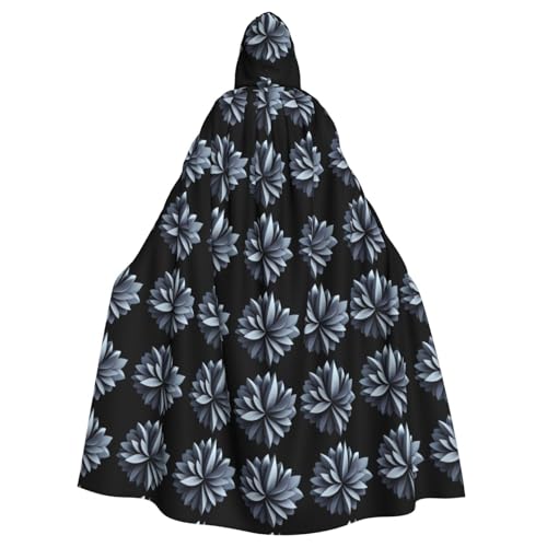 WHJSSF Umhang mit Blumenspiraldruck, Halloween, Erwachsenen-Kapuzenumhang für Rollenspiele, Bühnenkostüme, Partys, pflegeleicht von WHJSSF