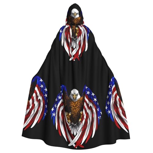 WHJSSF Umhang mit Kapuze, Motiv: USA-Flagge, patriotischer Adler-Druck, Halloween, Erwachsenen-Kapuzenumhang – super großer Kapuzenumhang ohne Reißverschluss WHJSSF Umhang mit Kapuze, Motiv: USA-Flagge, patriotischer Adler-Druck, Halloween, Erwachsenen-Kapuzenumhang – super großer Kapuzenumhang ohne Reißverschluss von WHJSSF