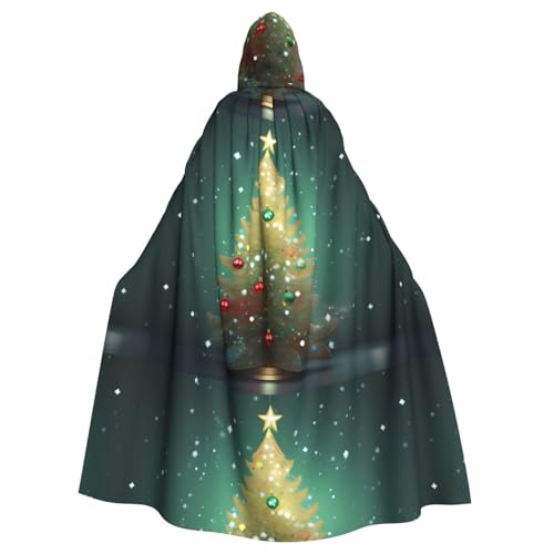 WHJSSF Umhang mit Kapuze, Weihnachtsbaum, glitzernde Drucke, Halloween, Erwachsenen-Kapuzenumhang – super großer Kapuzenumhang ohne Reißverschluss WHJSSF Umhang mit Kapuze, Weihnachtsbaum, glitzernde Drucke, Halloween, Erwachsenen-Kapuzenumhang – super großer Kapuzenumhang ohne Reißverschluss von WHJSSF
