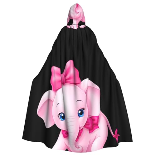 WHJSSF Umhang mit Kapuze, kleiner rosa Elefant mit Schleife, für Erwachsene, super großer Kapuzenumhang ohne Reißverschluss WHJSSF Umhang mit Kapuze, kleiner rosa Elefant mit Schleife, für Erwachsene, super großer Kapuzenumhang ohne Reißverschluss von WHJSSF