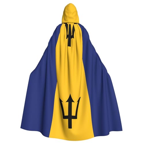 WHJSSF Umhang mit Kapuze für Erwachsene, Motiv: Flagge von Barbados, bedruckt, für Halloween, super groß, ohne Reißverschluss WHJSSF Umhang mit Kapuze für Erwachsene, Motiv: Flagge von Barbados, bedruckt, für Halloween, super groß, ohne Reißverschluss von WHJSSF