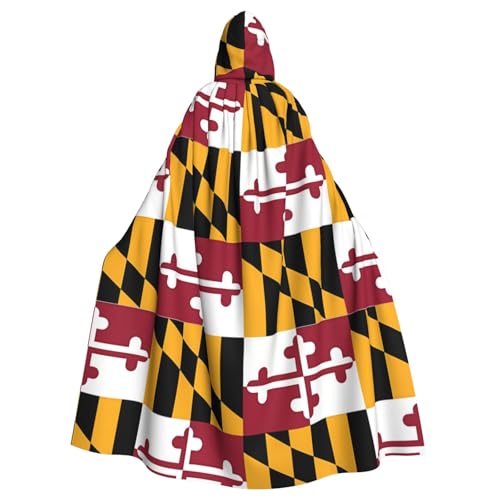 WHJSSF Umhang mit Kapuze für Erwachsene, Motiv: Flagge von Maryland, bedruckt, ohne Reißverschluss WHJSSF Umhang mit Kapuze für Erwachsene, Motiv: Flagge von Maryland, bedruckt, ohne Reißverschluss von WHJSSF