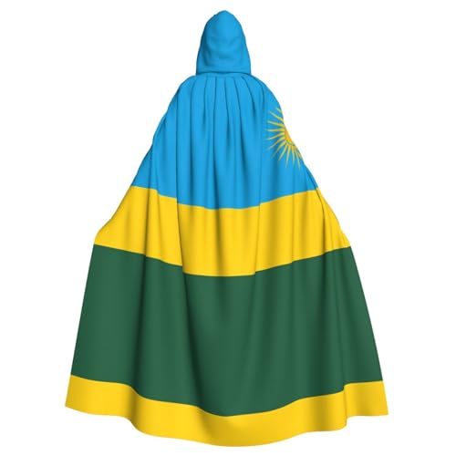 WHJSSF Umhang mit Kapuze für Erwachsene, Motiv: Flagge von Ruanda, für Rollenspiele, Bühnenkostüme, Partys, pflegeleicht von WHJSSF