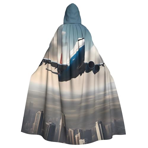 WHJSSF Umhang mit Kapuze für Erwachsene, Motiv: Flugzeug in hoher Höhe, für Rollenspiele, Bühnenkostüme, Partys, pflegeleicht WHJSSF Umhang mit Kapuze für Erwachsene, Motiv: Flugzeug in hoher Höhe, für Rollenspiele, Bühnenkostüme, Partys, pflegeleicht von WHJSSF