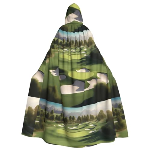 WHJSSF Umhang mit Kapuze für Erwachsene, Motiv: Golf-Resort-Park-Druck, für Rollenspiele, Bühnenkostüme, Partys, pflegeleicht von WHJSSF
