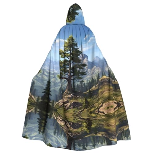 WHJSSF Umhang mit Kapuze für Erwachsene, Motiv: Hirsch, Berg, Kiefernbaum, Wildnisdruck, Halloween, Erwachsenen-Kapuzenumhang, ohne Reißverschluss WHJSSF Umhang mit Kapuze für Erwachsene, Motiv: Hirsch, Berg, Kiefernbaum, Wildnisdruck, Halloween, Erwachsenen-Kapuzenumhang, ohne Reißverschluss von WHJSSF