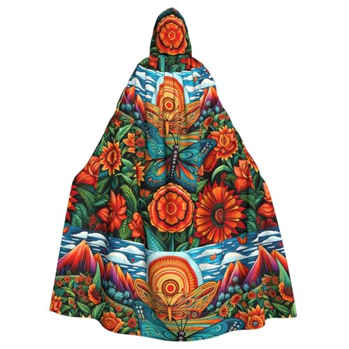 WHJSSF Umhang mit Kapuze für Erwachsene, Motiv: Schmetterling, Tanzen, für Rollenspiele, Bühnenkostüme, Partys, pflegeleicht von WHJSSF