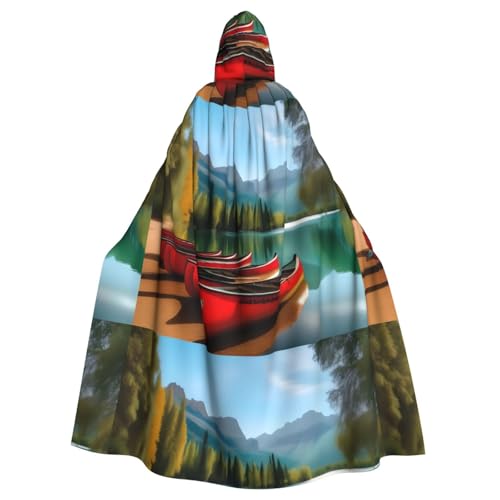 WHJSSF Umhang mit Kapuze für Erwachsene, Motiv: See mit Booten, Kanus, Park, für Rollenspiele, Bühnenkostüme, Partys, pflegeleicht WHJSSF Umhang mit Kapuze für Erwachsene, Motiv: See mit Booten, Kanus, Park, für Rollenspiele, Bühnenkostüme, Partys, pflegeleicht von WHJSSF