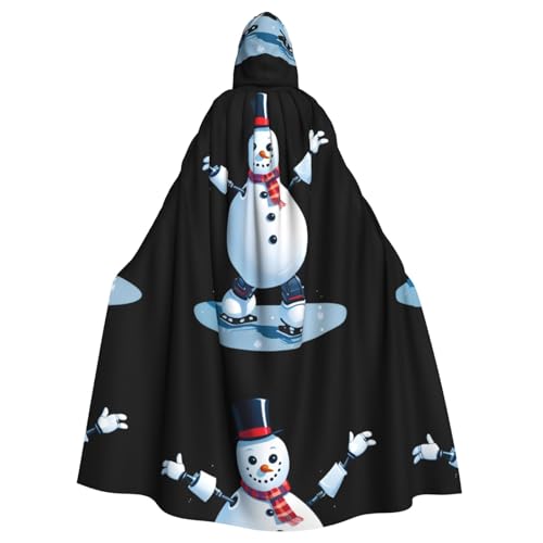 WHJSSF Umhang mit Kapuze für Erwachsene, Motiv: Skaten, Roboter, Schneemann, bedruckt, Halloween, Erwachsenen-Kapuzenumhang, ohne Reißverschluss WHJSSF Umhang mit Kapuze für Erwachsene, Motiv: Skaten, Roboter, Schneemann, bedruckt, Halloween, Erwachsenen-Kapuzenumhang, ohne Reißverschluss von WHJSSF