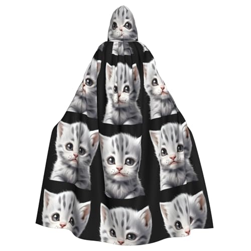 WHJSSF Umhang mit Kapuze für Erwachsene, Motiv: arme kleine graue Katze, super großer Kapuzenumhang ohne Reißverschluss WHJSSF Umhang mit Kapuze für Erwachsene, Motiv: arme kleine graue Katze, super großer Kapuzenumhang ohne Reißverschluss von WHJSSF